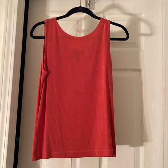Travelers by Chicos sheer dark/burnt orange sheath and solid orange tank EUC - Picture 5 of 8